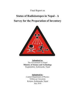 Status of Radioisotopes in Nepal - A Survey for the Preparation of
