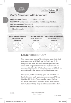 God`s Covenant with Abraham - Hickory Grove Baptist Church