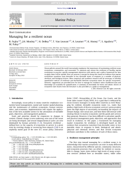 Managing for a resilient ocean