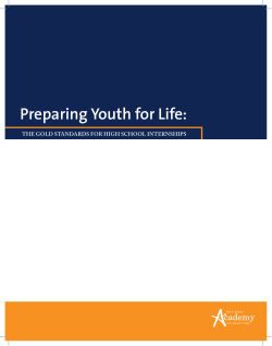 Preparing Youth for Life: The Gold Standards for High School