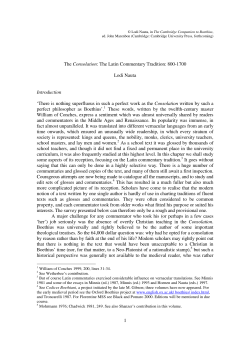 The Latin Commentary Tradition: 800-1700 Lodi Nauta