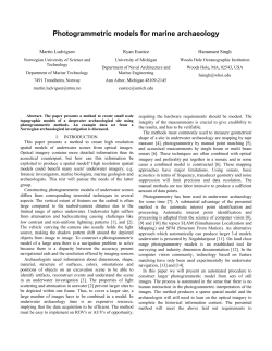 Photogrammetric models for marine archaeology