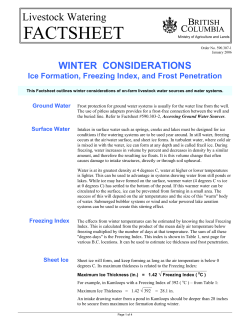 Ice formation, freezing index and frost penetration