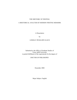 THE RHETORIC OF WRITING: A RHETORICAL ANALYSIS OF