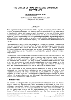 The Effect of Road Surfacing Condition on Tyre Life