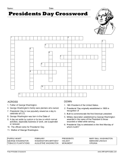 Presidents Day Crossword Puzzle