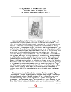 The Symbolism of `The Masonic Cat` by Frater James A. Marples, VII