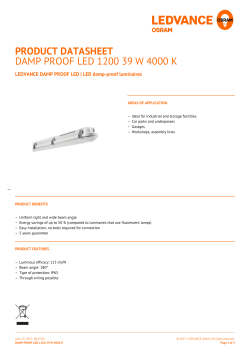 product datasheet damp proof led 1200 39 w 4000 k