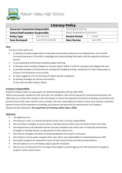 Literacy Policy - Ryburn Valley High School