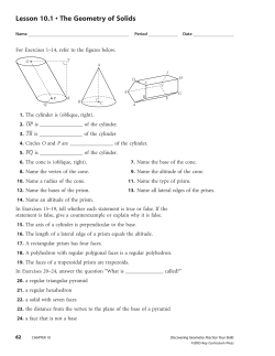 Lesson 10.1 • The Geometry of Solids