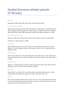 Studijn&iacute; literatura středn&iacute; paleolit (P. Neruda)