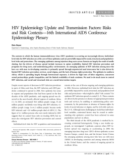 HIV Epidemiology Update and Transmission Factors: Risks and Risk