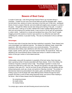 Beware of Boot Camp - Louisville Orthopaedic Clinic