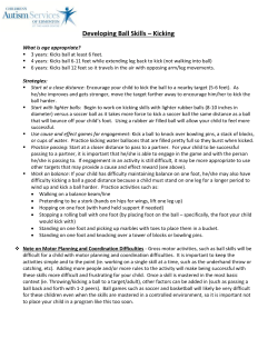 Developing Ball Skills &ndash; Kicking