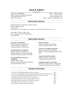 julie a. kientz - UW Faculty Web Server