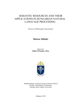 Semantic Resources and Their Applications in