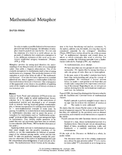 Mathematical Metaphor