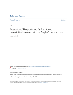 Praescriptio Temporis and Its Relation to Prescriptive Easements in