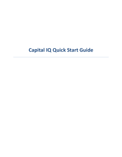Capital IQ Quick Start Guide