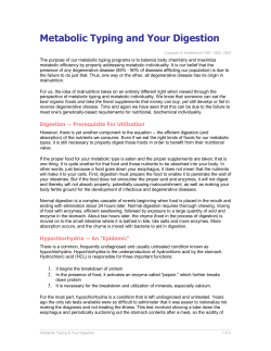 Metabolic Typing and Your Digestion