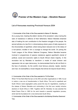 Ebrahim Rasool - Western Cape Government
