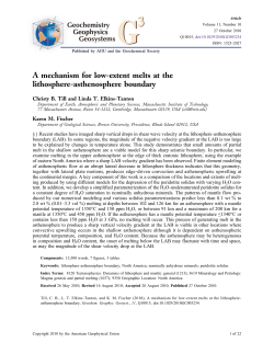 A mechanism for low‐extent melts at the lithosphere‐asthenosphere