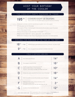 Party Menu - The Cooler