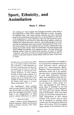 Sport, Ethnicity, and Assimilation