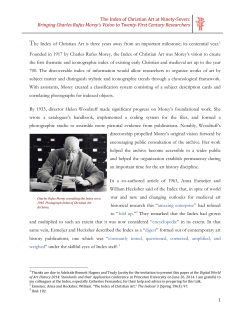 The Index of Christian Art at Ninety