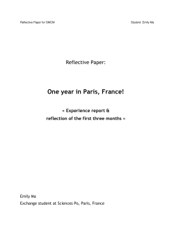 Emily Ma writing about her experiences studying at Sciences Po in