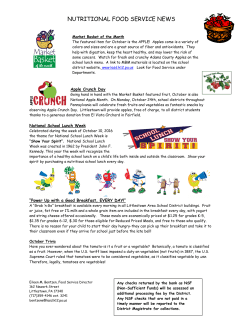 nutritional food service news - Littlestown Area School District