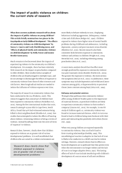 The impact of public violence on children: the current state of research