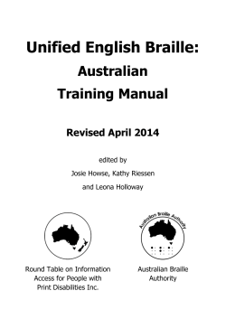 Australian Training Manual - Australian Braille Authority