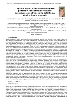 Long term impact of climate on tree-growth patterns in Paris street