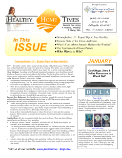 January 2014 - The Prescription Shop and Home Medical Equipment