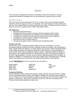 Apples - Teaching Students with Visual Impairments