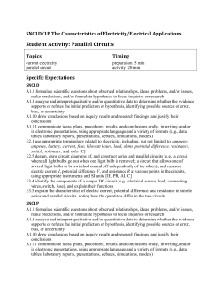 Student Activity: Parallel Circuits