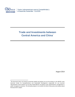 Trade and Investments between Central America and China