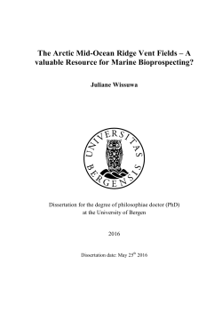 The Arctic Mid-Ocean Ridge Vent Fields &ndash; A valuable Resource for