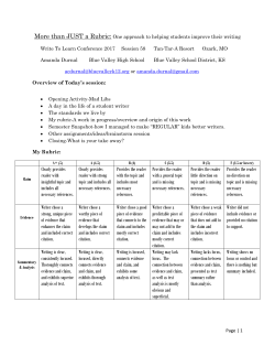 Than Just a Rubric - MU Conference Office