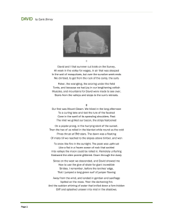 DAVID by Earle Birney I David and I that summer cut trails on the