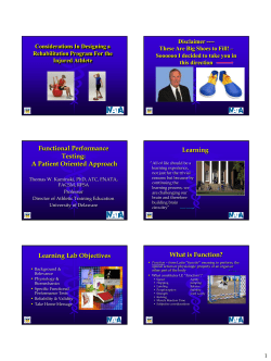 Functional Skills and Performance Tests