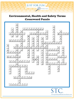 Environmental, Health and Safety Terms Crossword Puzzle