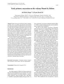 Early primary succession on the volcano Mount St. Helens