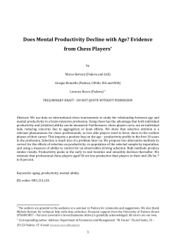 Does Mental Productivity Decline with Age? Evidence from Chess