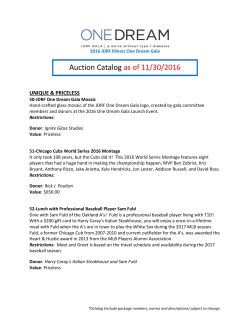 Auction Catalog as of 11/30/2016
