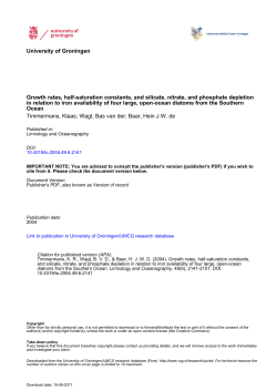 Growth rates, half-saturation constants, and silicate, nitrate