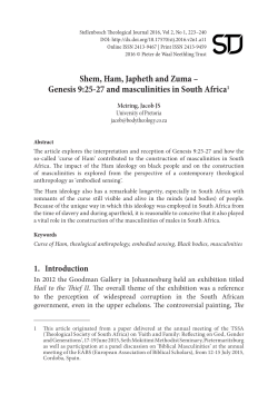 Shem, Ham, Japheth and Zuma &ndash; Genesis 9:25
