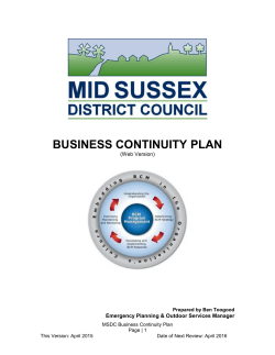 business continuity plan - Mid Sussex District Council