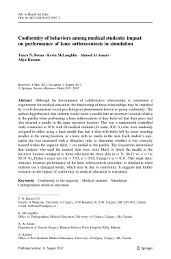 Conformity of behaviors among medical students